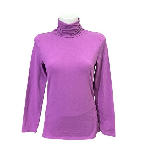 J. Jill The Essential Turtleneck Sweater Top‎ in Amaranth Stretchy Sz Small New - Picture 1 of 10